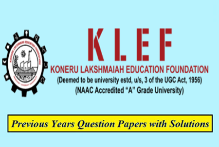 KL University Sample Papers