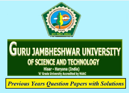 Guru Jambheshwar University of Science and Technology Previous Question Papers