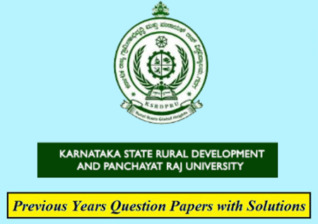 Karnataka State Rural Development and Panchayat Raj University Previous Question Papers