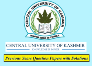 Central University Of Kashmir Previous Question Papers Download