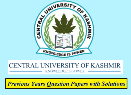 Central University of Kashmir Previous Question Papers