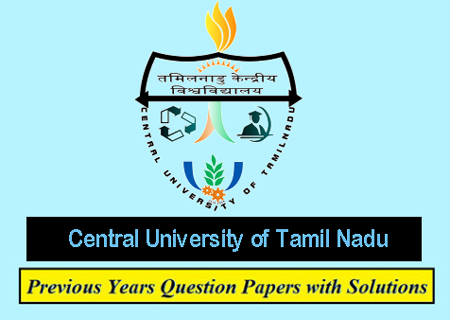 Central University of Tamil Nadu Previous Question Papers