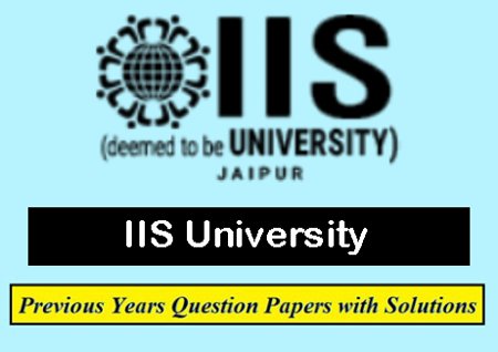 IIS University Previous Question Papers