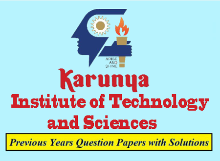Karunya Institute of Technology and Sciences Previous Question Papers