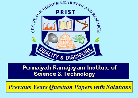 Ponnaiyah Ramajayam Institute of Science & Technology Previous Question Papers